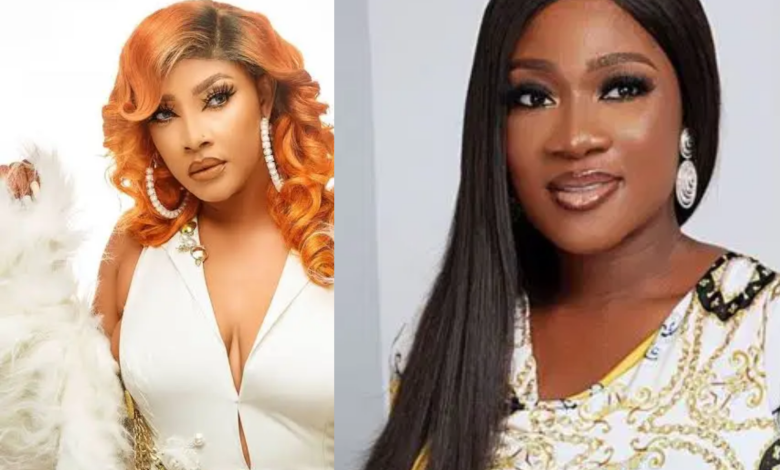 A collage of Angela Okorie and Mercy Johnson