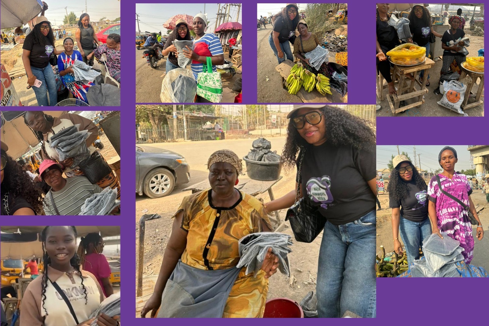 A collage of petty traders in Kubwa, Abuja, who benefited from the outreach. Photo credit: Naija Feminists Media