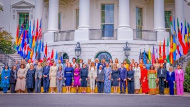 Senator Oluremi Tinubu with First Ladies of 44 nations at the Fostering the Future Together Summit. Source: Twitter
