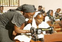 Nigerian women learning tailoring at a skill acquisition centre. Photo credit: Web