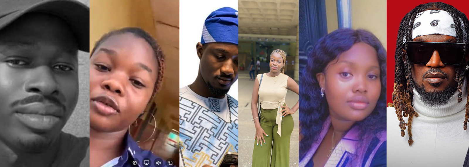 A collage of the Nigerian men who have sued women’s rights advocates. 