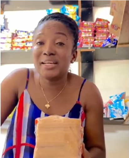 Screenshot from video of the business woman raising concerns over a loaf of bread