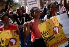 Black women protesting against Xenophobia.  Photo credit: Web