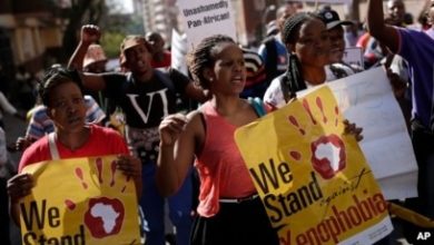 Black women protesting against Xenophobia.  Photo credit: Web
