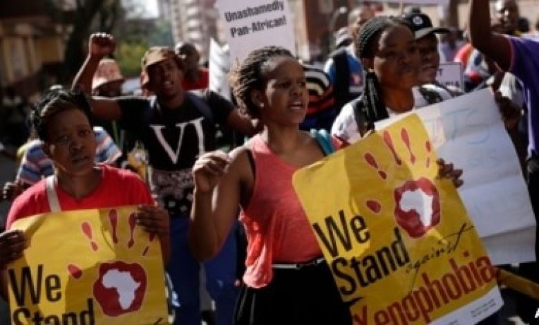 Black women protesting against Xenophobia.  Photo credit: Web