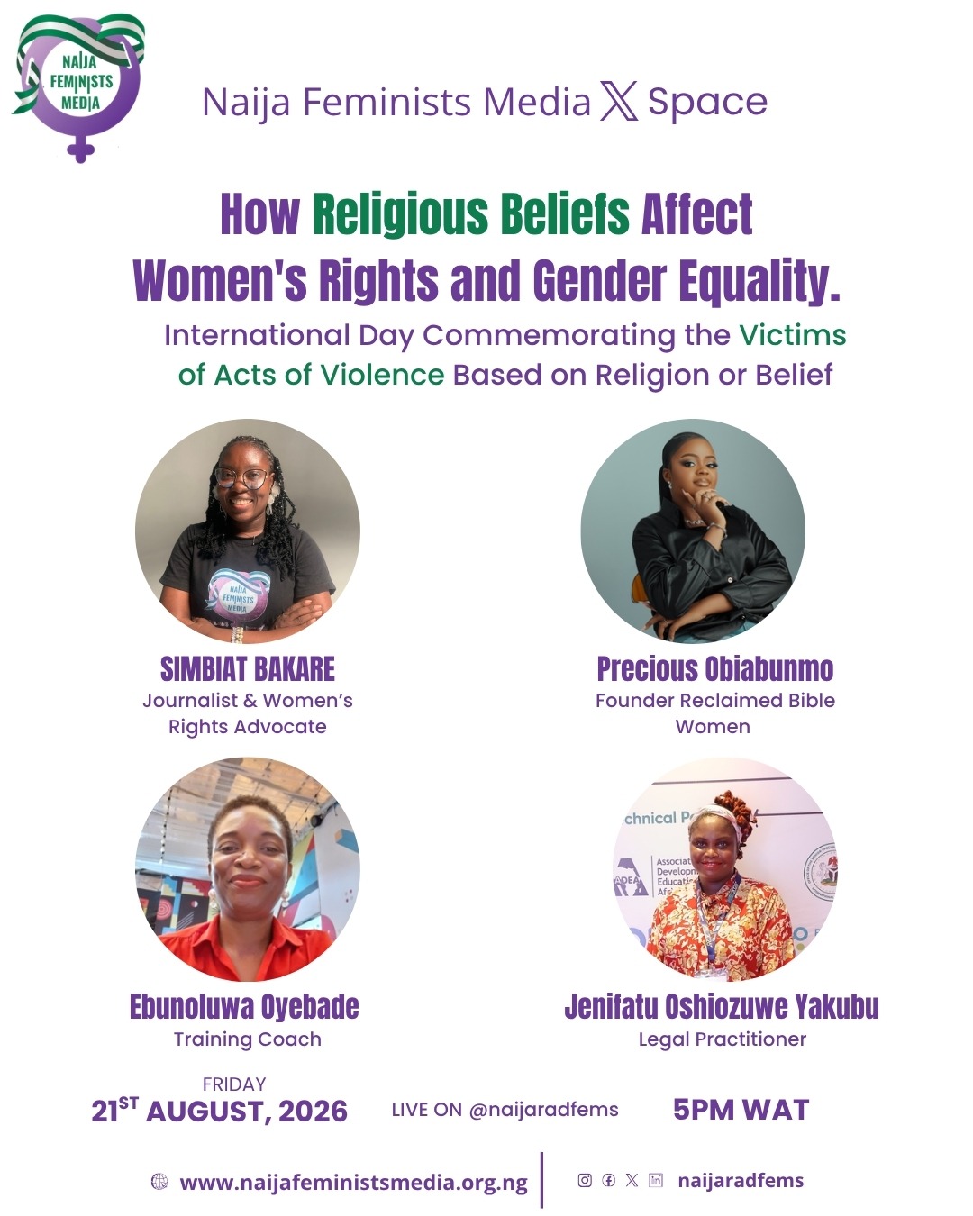 NFM X Space: Stakeholders Examine Religion’s Impact on Women’s Rights, Gender Equality