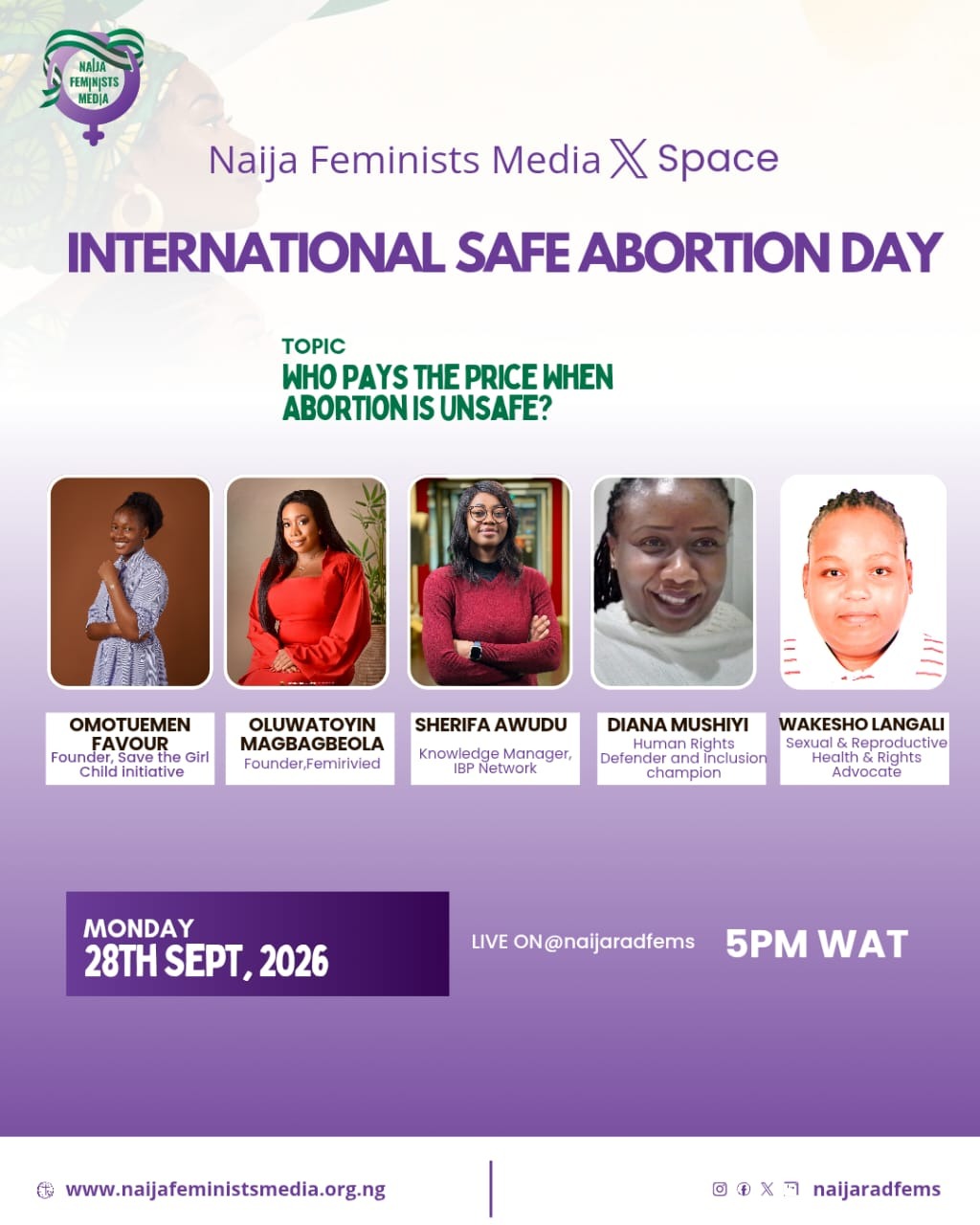 NFM Set to Host X Space to Commemorate International Safe Abortion Day