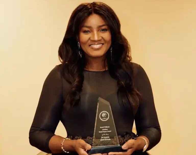 Years After Turning Her Film Earnings Into Education for Makoko's Children, Omotola Jalade Ekeinde Bags Global Social Impact Award  